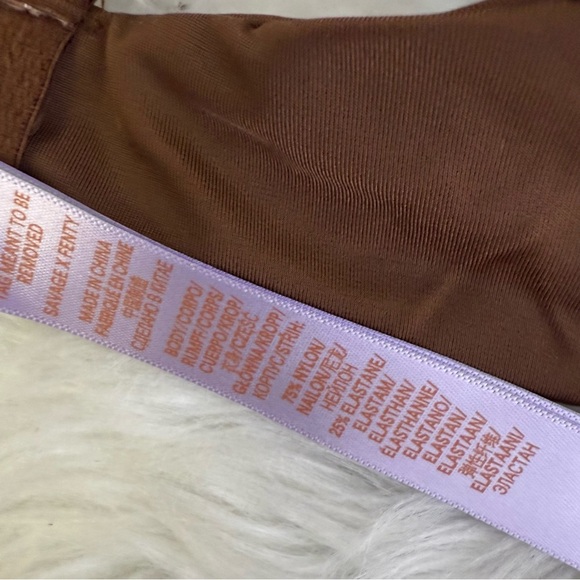 Savage x Fenty NEW MICROFIBER PUSH-UP BRA Elegant Brown Women's Size 30C NWT - Picture 2 of 5